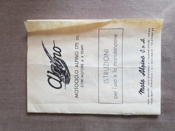 MANUALE ISTRUZIONI USO E MANUTENZIONE MOTOCICLO ALPINO 175cc -