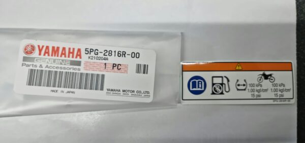 ADESIVO ETICHETTA RACCOMANDAZIONI YAMAHA - 5PG2816R0000