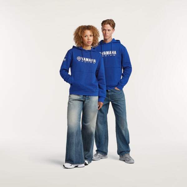 TRIMBOLIMOTO FELPA YAMAHA CON CAPPUCCIO PADDOCK BLUE ESSENTIAL UNISEX - QMB26PC3E0-